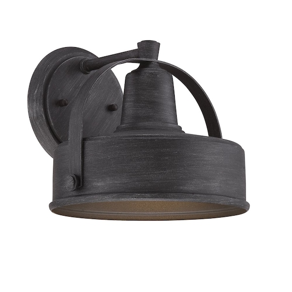 Designers Fountain Portland 8in Weathered Pewter Dark Sky 1-Light Outdoor Line Voltage Wall Sconce 33121-WP - main